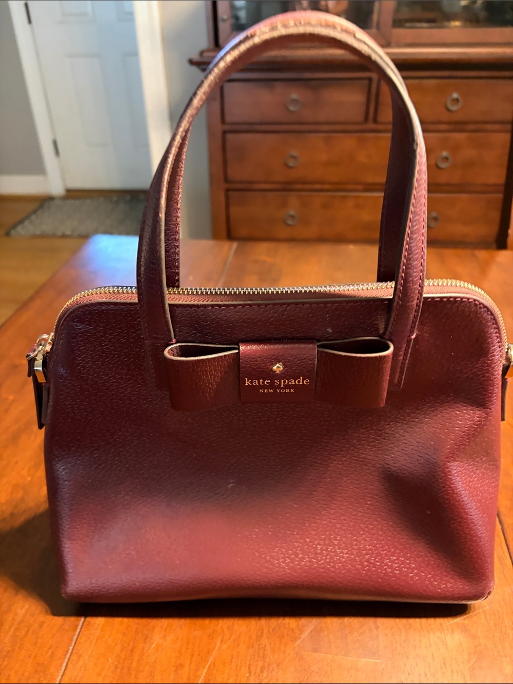 kate spade Deep Burgundy Leather Bow Satchel